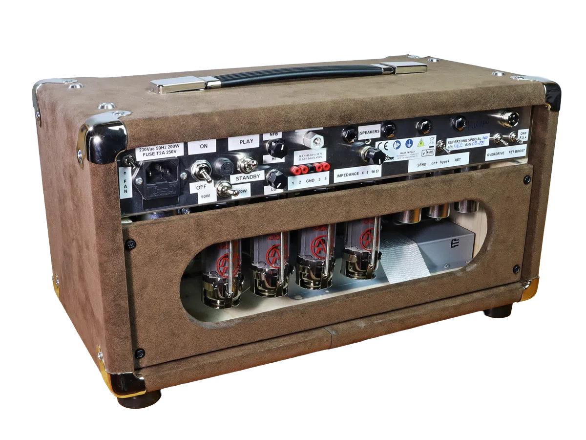 Testata Valvolare Supertone Special 100/50 Brown Suede Atom Amps 2