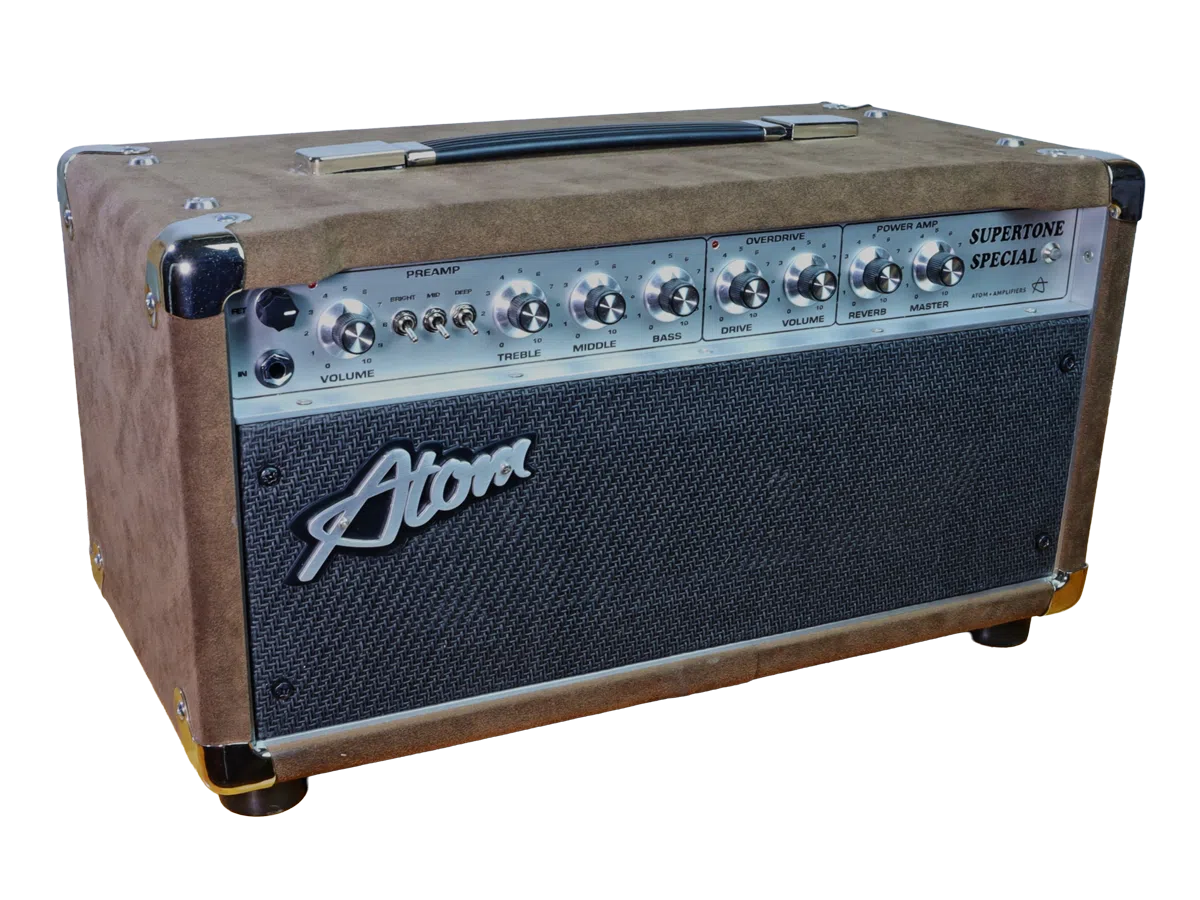 Testata Valvolare Supertone Special 100/50 Brown Suede Atom Amps 1